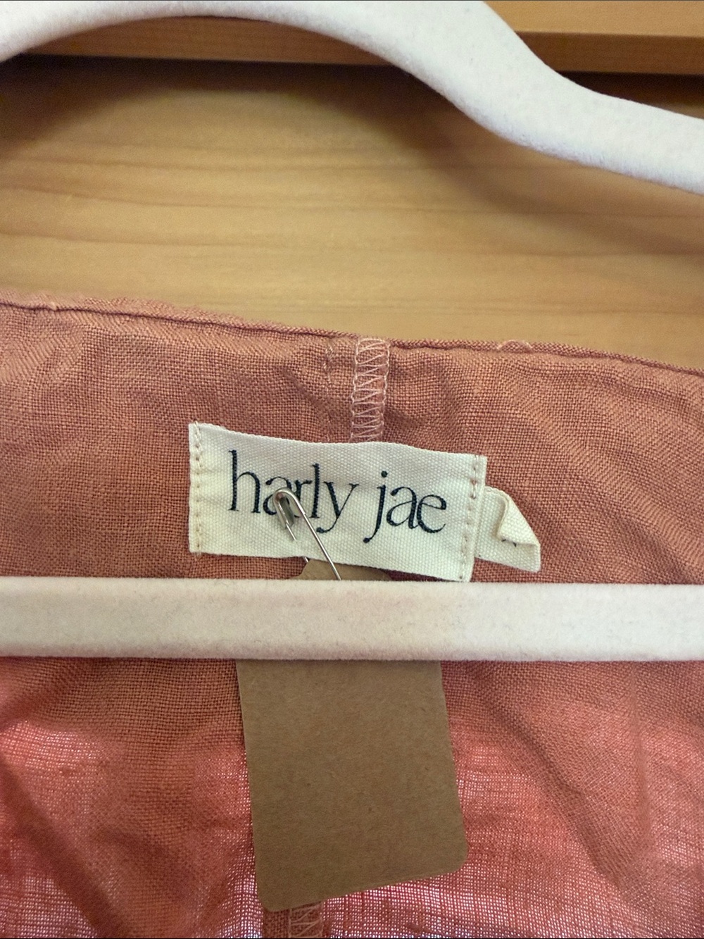 Harly Jae Rust Linen Button-Front Blouse - Picture 2 of 4